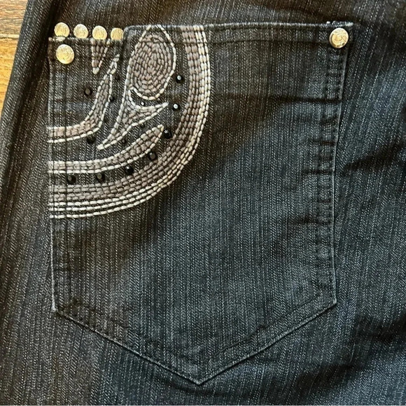 Mecca Femme Dark Denim Jeans Women’s 11/12 Y2K EUC Embroidered Detail on Back - Picture 5 of 11